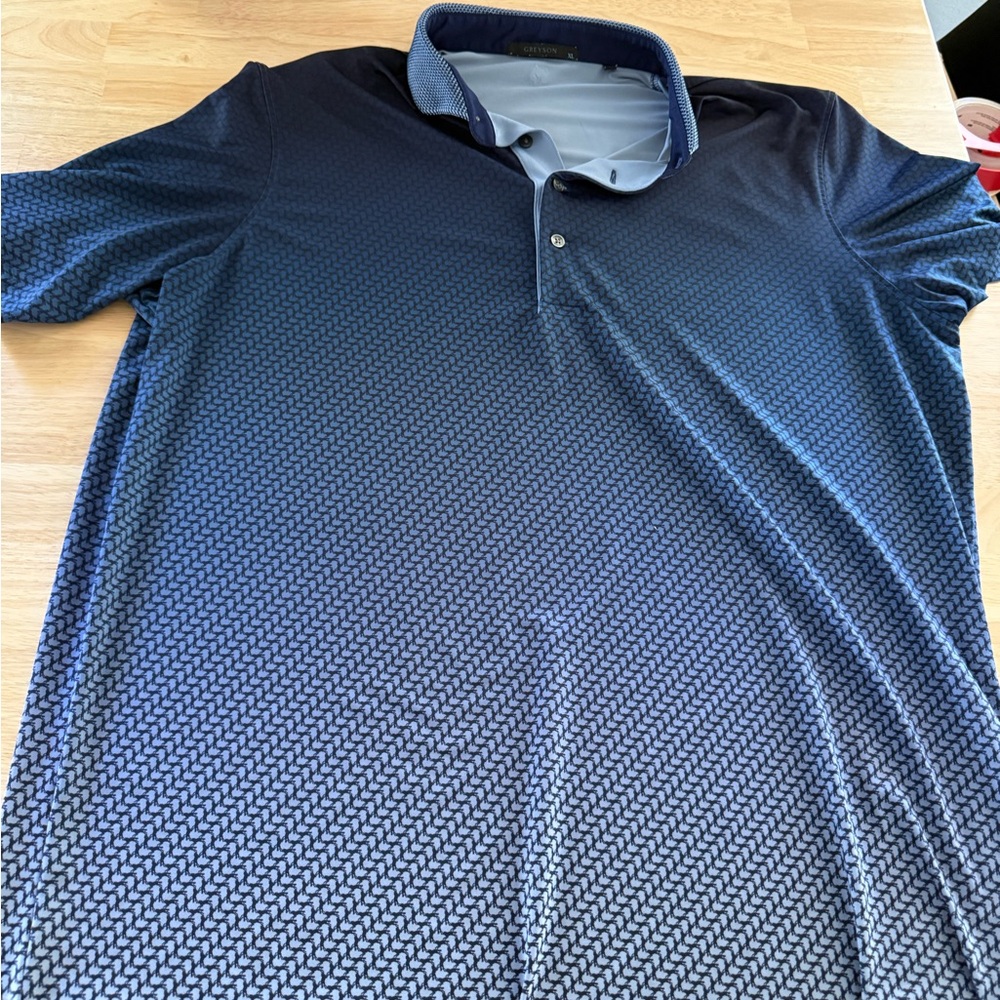 Greyson Blue Geometric Polo Shirt